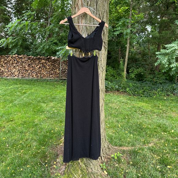 Montce Ky Sleeveless Cutout Dress Black Crochet Size Large NWOT O-Ring - Picture 7 of 16